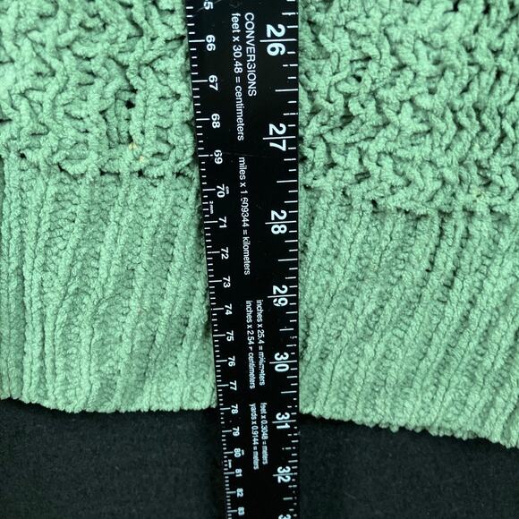 Sonoma Womens Sweater Green Knit Cardigan Open Front Large - Picture 9 of 12